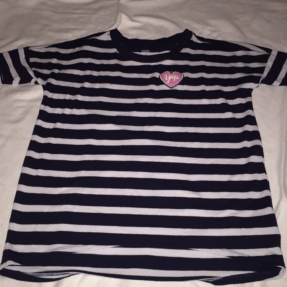 Navy blue & white shirt